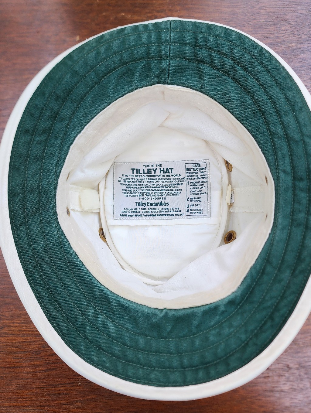 Vintage Tilley Hat Classic Cotton Duck Outdoor Sun Bucket Hat Off White 7.5 — image 6 of 8